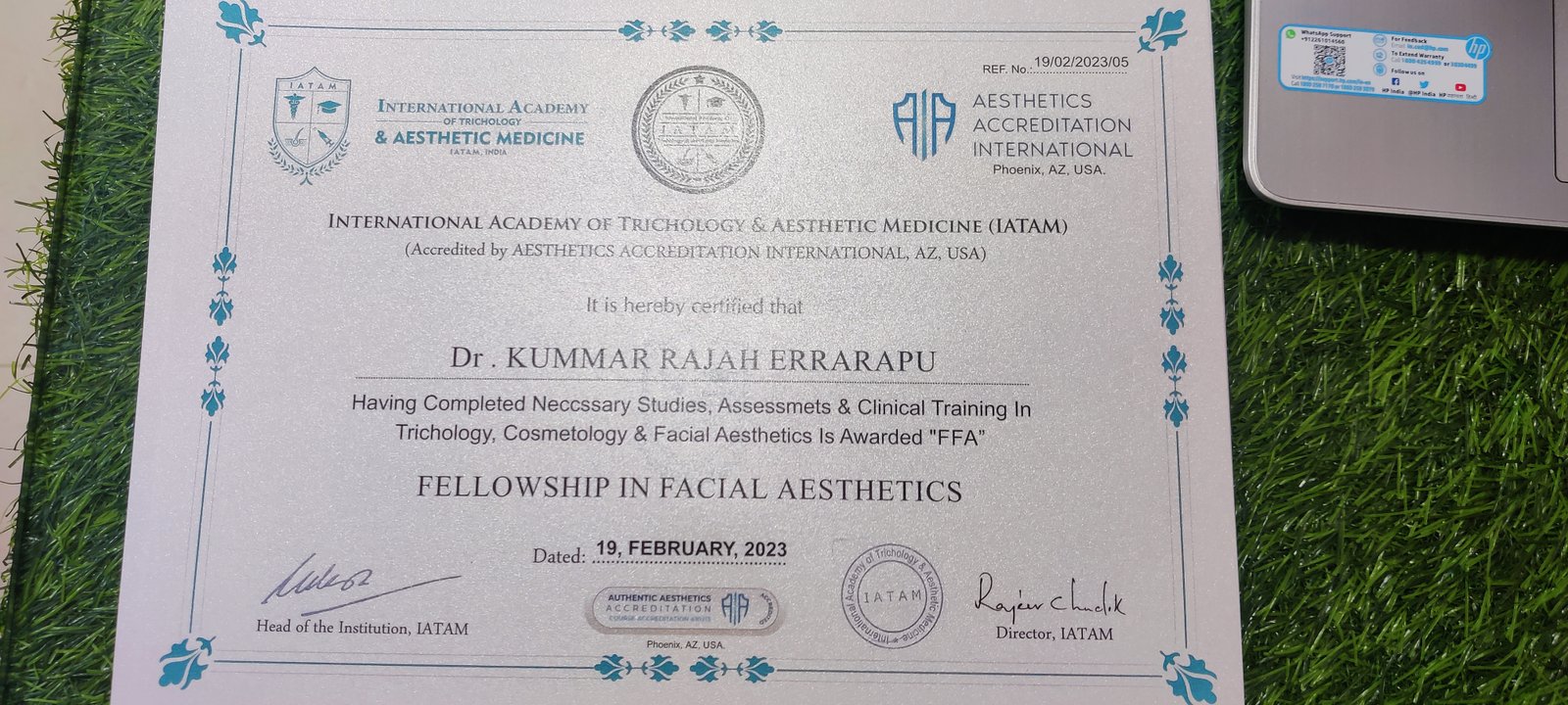Dr. Kumar Rajah advanced aesthetics certification
